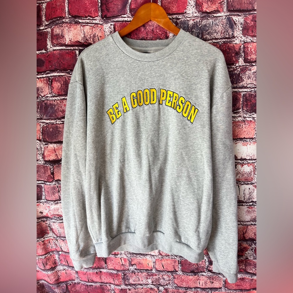 Heather Grey Embroidered ‘Be A Good Person' Sweatshirt